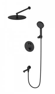 Душевой комплект Wonzon & Woghand WW-88929010-MB с термостатом чёрный матовый